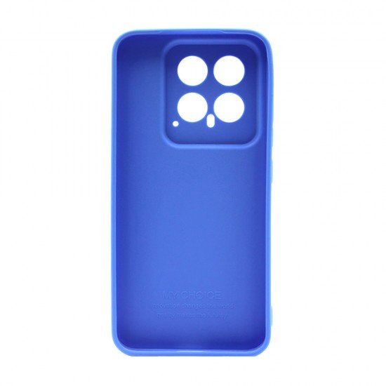 Xiaomi 14 Blue With 3D Camera Protector Silicone Case