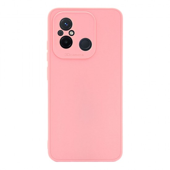 Xiaomi Redmi 12C Pink Silicone Case With 3D Camera Protector