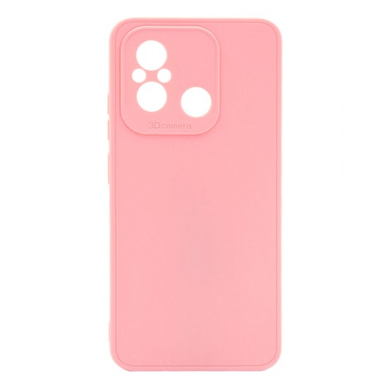 Xiaomi Redmi 12C Pink Silicone Case With 3D Camera Protector