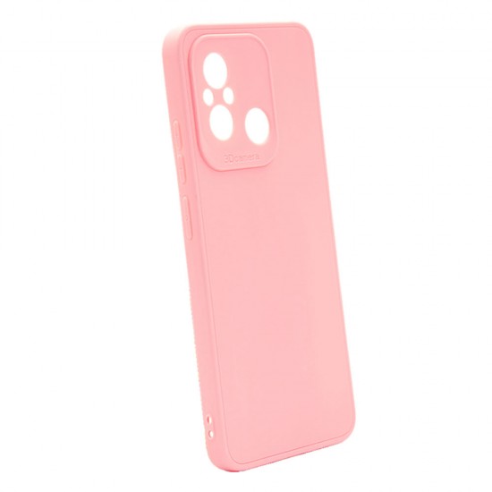 Xiaomi Redmi 12C Pink Silicone Case With 3D Camera Protector