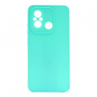 Capa Silicone Xiaomi Redmi 12c Verde Turquesa Com Protetor De Câmera 3d