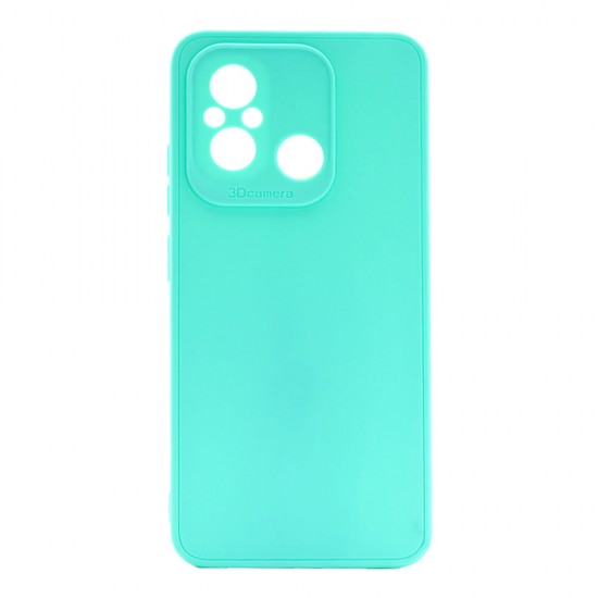 Capa Silicone Xiaomi Redmi 12c Verde Turquesa Com Protetor De Câmera 3d