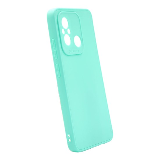 Capa Silicone Xiaomi Redmi 12c Verde Turquesa Com Protetor De Câmera 3d