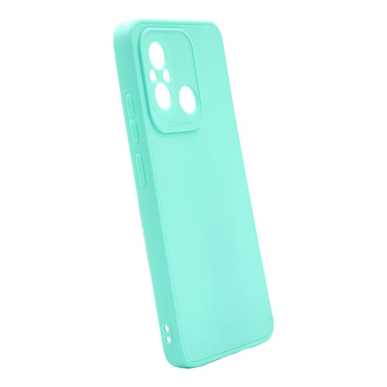 Capa Silicone Xiaomi Redmi 12c Verde Turquesa Com Protetor De Câmera 3d