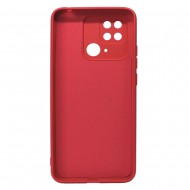 Xiaomi Redmi 10a Red Silicone Case With Camera Protector
