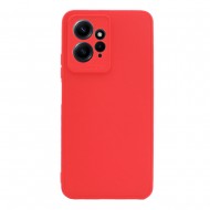 Xiaomi Redmi Note 12 4G Red Silicone Case With 3D Camera Protector