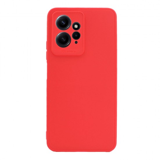 Funda De Silicona Xiaomi Redmi Note 12 4G Roja Con Protector De Cámara 3D