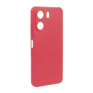 Capa Silicone Xiaomi Redmi 13c 4g Vermelho Com Protetor De Câmera