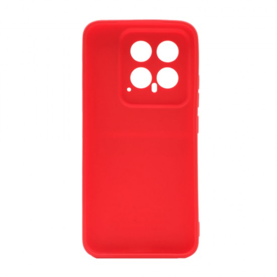 Capa Silicone Xiaomi 14 Vermelho Com Protetor De Câmera 3d