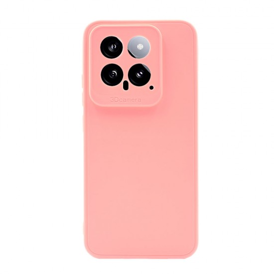Capa Silicone Gel Xiaomi 14 Rosa Clara Com Protetor De Câmera 3d
