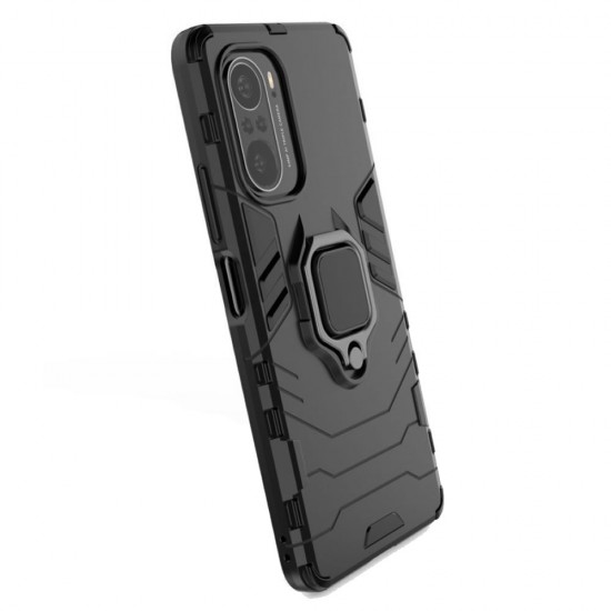 Capa Silicone Anti-Choque Armor Carbon Xiaomi Mi 11i Preto Ring Armor