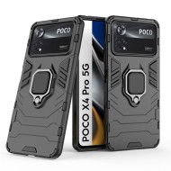 Xiaomi Poco X4 Pro 5G Black Ring Armor Armor Carbon Anti-Shock Silicone Case