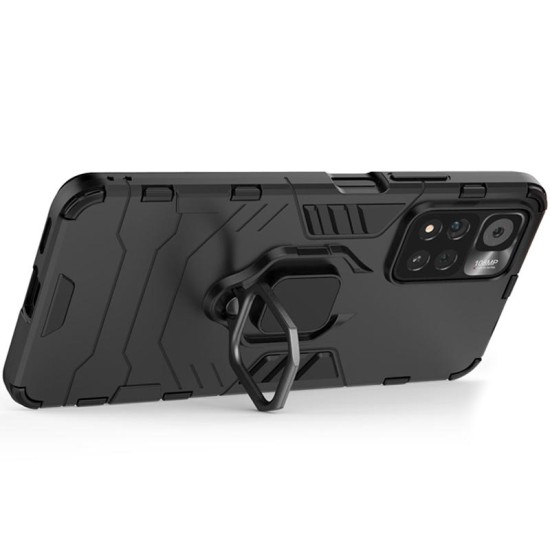 Xiaomi Redmi Note 11 Pro/Note 11 Pro 5G Black Ring Armor Armor Carbon Anti-Shock Silicone Case