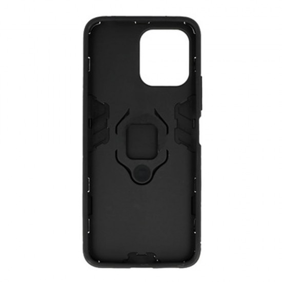 Xiaomi Redmi 12 Black Ring Armor Armor Carbon Anti-Shock Silicone Case