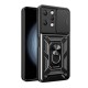 Funda De Silicona TPU Con Anillo Para El Dedo Xiaomi Redmi 12 Negro Con Protector De Cámara Y Ventana Deslizante Funda De Silicona TPU Con Anillo Para El Dedo Xiaomi Redmi 12 Negro Con Protector De Cámara Y Ventana Deslizante