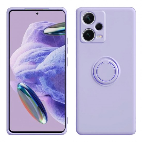 Xiaomi Redmi Note 12 Pro Plus Lilac With Camera Protector And Ring Holder Silicone Case Xiaomi Redmi Note 12 Pro Plus Lilac With Camera Protector And Ring Holder Silicone Case