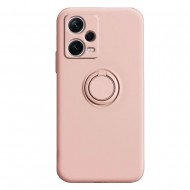 Xiaomi Redmi Note 12 Pro Plus Pink With Camera Protector And Ring Holder Silicone Case