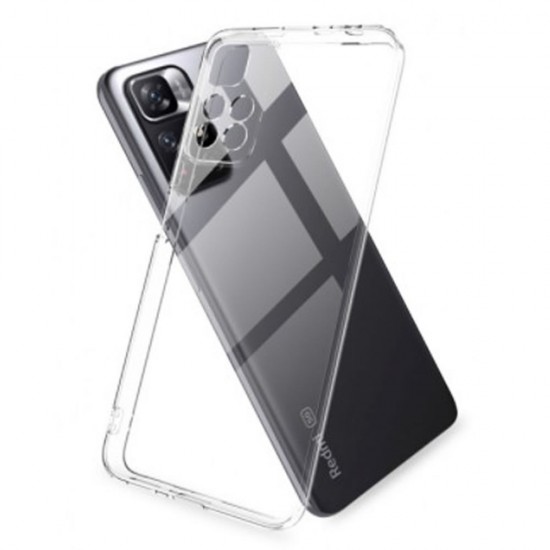 Capa Silicone Dura Xiaomi Poco M4 Pro 5g/Redmi Note 11 5g Transparente Com Protetor De Câmera