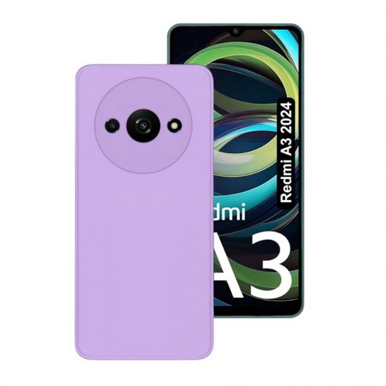 Funda De Silicona Xiaomi Redmi A3 Lila Con Protector De Cámara Funda De Silicona Xiaomi Redmi A3 Lila Con Protector De Cámara