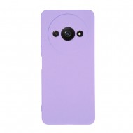 Capa Silicone Xiaomi Redmi A3 Lilás Com Protetor De Câmera