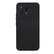 Capa Silicone Gel Xiaomi 13 Preto Com Protetor De Câmera E Janela Deslizante
