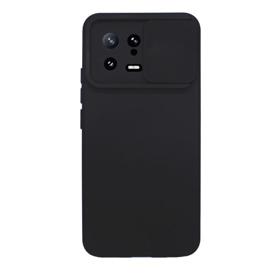 Capa Silicone Gel Xiaomi 13 Preto Com Protetor De Câmera E Janela Deslizante Capa Silicone Gel Xiaomi 13 Preto Com Protetor De Câmera E Janela Deslizante