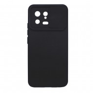 Capa Silicone Gel Xiaomi 13 Preto Com Protetor De Câmera E Janela Deslizante