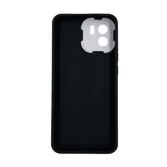 Capa Silicone Gel Xiaomi Redmi A1 Preto Tecido Tweed Com Protetor De Câmera Capa Silicone Gel Xiaomi Redmi A1 Preto Tecido Tweed Com Protetor De Câmera