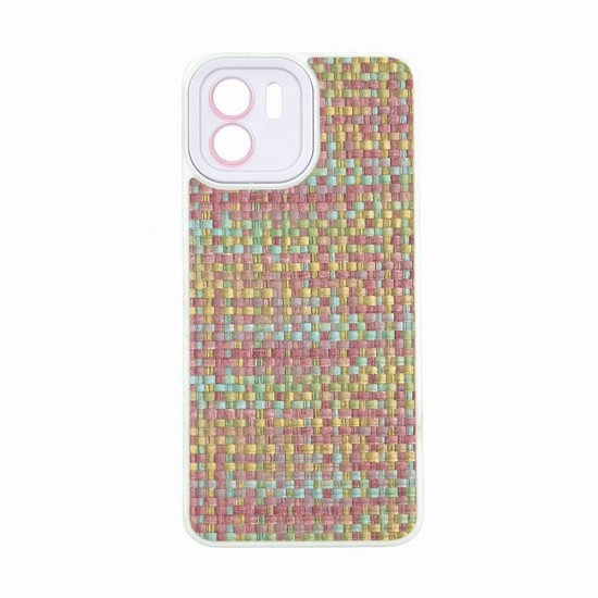 Capa Silicone Gel Xiaomi Redmi A1 Branco Tecido Tweed Com Protetor De Câmera Capa Silicone Gel Xiaomi Redmi A1 Branco Tecido Tweed Com Protetor De Câmera