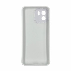 Capa Silicone Gel Xiaomi Redmi A1 Branco Tecido Tweed Com Protetor De Câmera