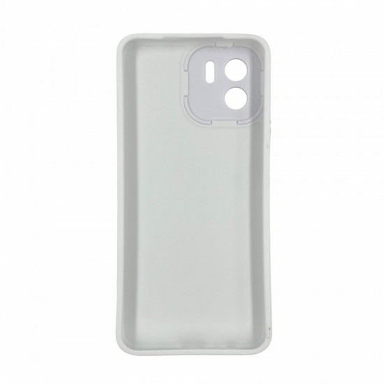 Capa Silicone Gel Xiaomi Redmi A1 Branco Tecido Tweed Com Protetor De Câmera Capa Silicone Gel Xiaomi Redmi A1 Branco Tecido Tweed Com Protetor De Câmera