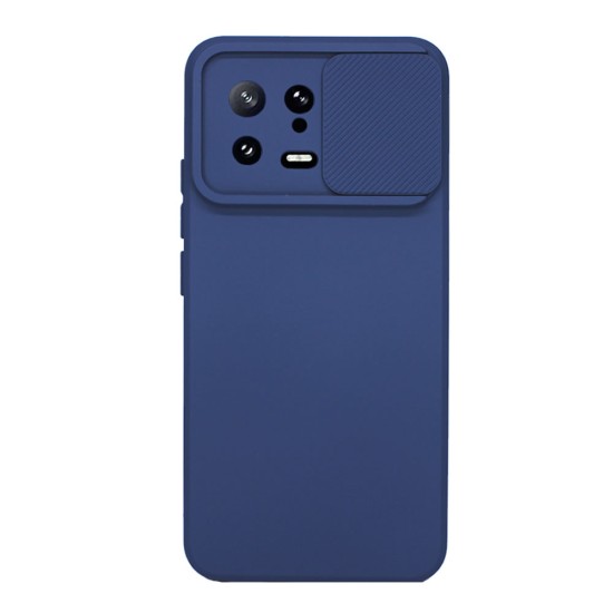 Capa Silicone Gel Xiaomi 13 Azul Marinho Com Protetor De Câmera E Janela Deslizante