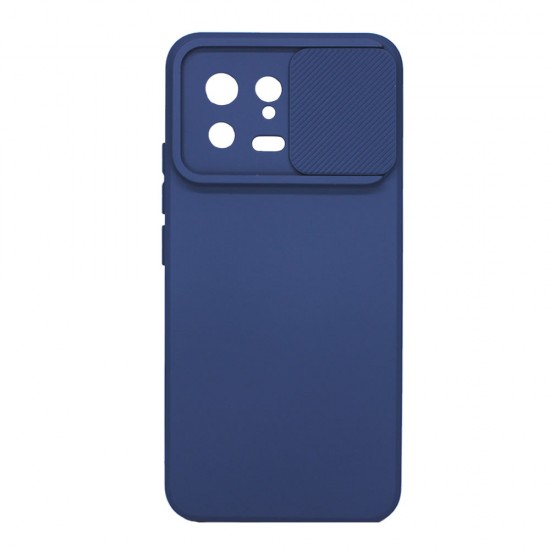 Capa Silicone Gel Xiaomi 13 Azul Marinho Com Protetor De Câmera E Janela Deslizante