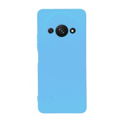 Capa Silicone Xiaomi Redmi A3 Azul Com Protetor De Câmera
