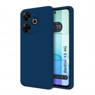 Capa Silicone Gel Xiaomi Redmi 13 Azul Escuro Com Protetor De Câmera