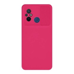 Capa Silicone Gel Xiaomi Redmi 12c Rosa Com Protetor De Câmera E Janela Deslizante