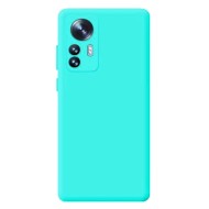 Capa Silicone Gel Xiaomi 12/12x Verde Turquesa Com Protetor De Câmera