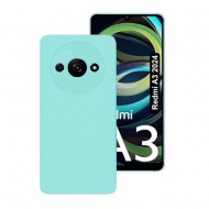Xiaomi Redmi A3 Turquoise Green Silicone Case With Camera Protector