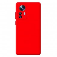 Capa Silicone Gel Xiaomi 12/12x Vermelho Fluorescente Com Protetor De Câmera