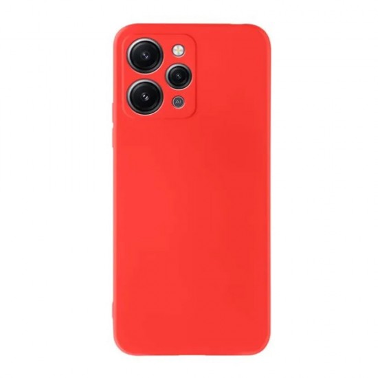 Capa Silicone Gel Xiaomi Redmi 12 Vermelho Com Protetor De Câmera Robusta