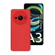 Xiaomi Redmi A3 Red Silicone Case With Camera Protector