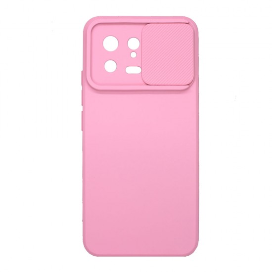 Xiaomi 13 Light Pink With Camera Protector And Sliding Window Silicone Gel Case Xiaomi 13 Light Pink With Camera Protector And Sliding Window Silicone Gel Case