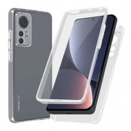 Capa Silicone Dura 360º Xiaomi 12/12x Transparente Com Protetor De Câmera