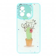 Capa Silicone Dura Xiaomi Redmi 12c Verde Cactus Com Protetor De Câmera