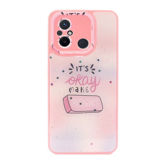 Xiaomi Redmi 12C Pink Mistakes Hard Silicone Case With Camera Protector Xiaomi Redmi 12C Pink Mistakes Hard Silicone Case With Camera Protector