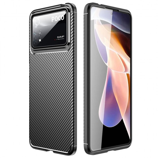 Funda De Gel De Silicona Carbon Xiaomi Poco X4 Pro 5G Negra Auto Focus Vennus Funda De Gel De Silicona Carbon Xiaomi Poco X4 Pro 5G Negra Auto Focus Vennus