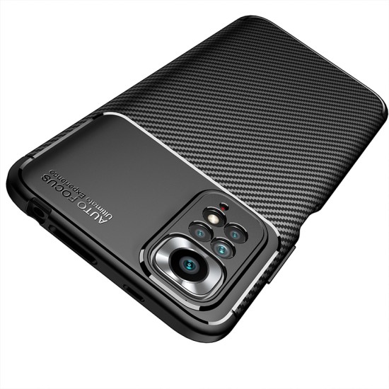 Xiaomi Redmi Note 11/Note 11s Black Auto Focus Vennus Carbon Silicone Gel Case With Camera Protector