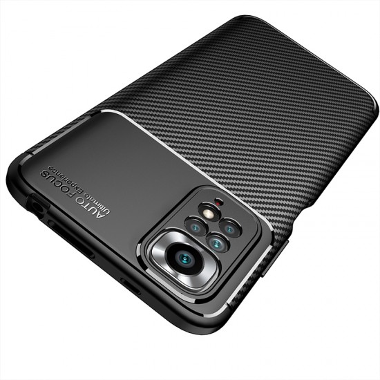 Capa Silicone Gel Carbon Xiaomi Redmi Note 11/Note 11s Preto Auto Focus Vennus Com Protetor De Câmera Capa Silicone Gel Carbon Xiaomi Redmi Note 11/Note 11s Preto Auto Focus Vennus Com Protetor De Câmera