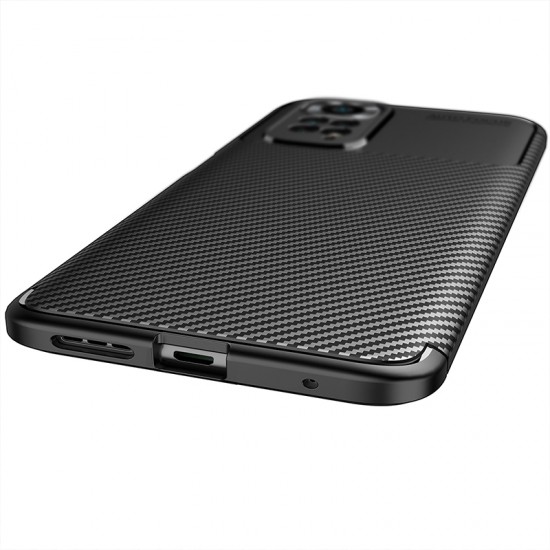 Capa Silicone Gel Carbon Xiaomi Redmi Note 11/Note 11s Preto Auto Focus Vennus Com Protetor De Câmera Capa Silicone Gel Carbon Xiaomi Redmi Note 11/Note 11s Preto Auto Focus Vennus Com Protetor De Câmera