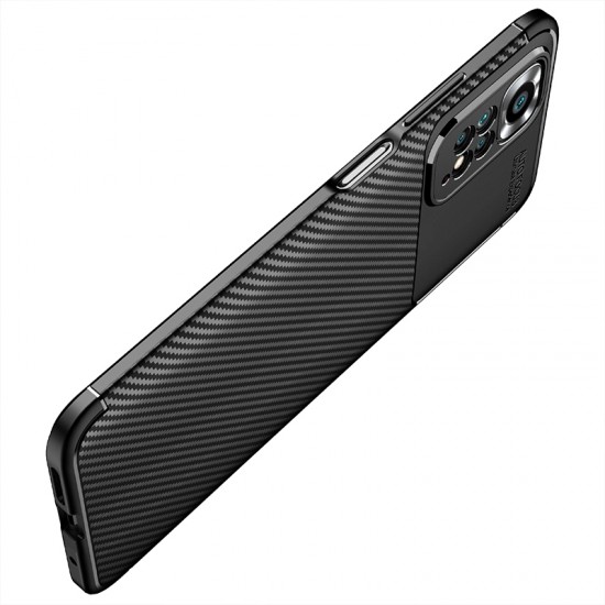 Capa Silicone Gel Carbon Xiaomi Redmi Note 11/Note 11s Preto Auto Focus Vennus Com Protetor De Câmera